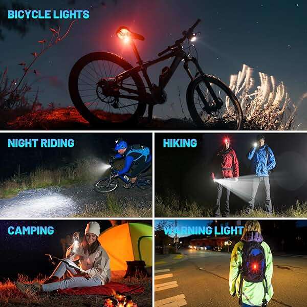 APECYC Bike Lights USB-C Rechargeable Bicycle Front Headlight and Rear Taillight with 4+5 Light Modes, Waterproof Bike Light Set for Night Riding, Commuter, Road & Mountain Cycling - Image 7