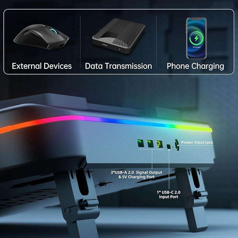 Cooling Pad for Dell Alienware m17 m16 m15 x17 x16 x15 x14 Area-51m 14-17 inch Gaming Laptop,Cooler it is Undoubtedly The King of Heat Dissipation with Powerful Turbo Fan,6 RGB Light Mode,Touch Start - Image 6