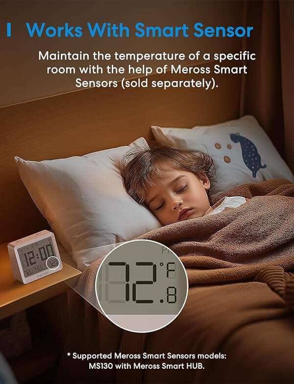 meross Smart Thermostat for Home, WiFi Thermostat Works with Matter, Alexa, Apple Home, Google Assistant, App & Voice Control, 7x24h Scheduling, Energy Saving, C-Wire Required (Not Included) - Image 9