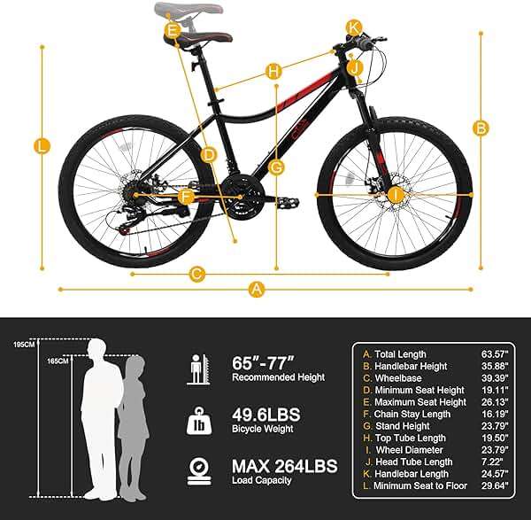 CamPingSurvivals 20/24/26 Inch Mountain Bike for Men/Women, Adult Bicycle with Professional 7 or 21 Speed Shifting, Double Shock Effect, Comfort Saddle and Pretty Look - Image 6