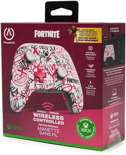PowerA Wireless Controller for Xbox Series X|S - Fortnite SE, bonus virtual item included, hall effect thumbsticks, low latency wireless, officially licensed, works with Xbox One and Windows 10/11 - Image 3