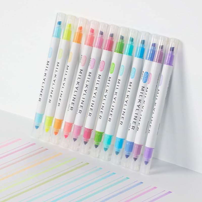 HANKU Pastel Highlighters 12 Pack, Dual Tip No Bleed Bible Highlighters Assorted Colors, Pastel Highlighter Markers for Bible Study Journaling Back to School Office Supplies - Image 1