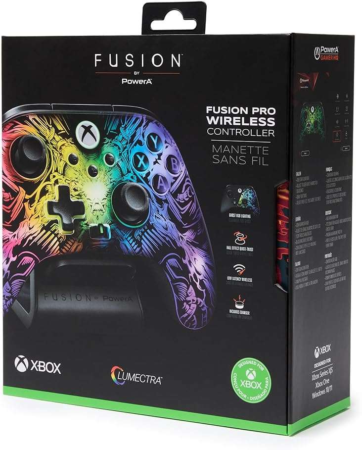 PowerA FUSION Pro Wireless Controller for Xbox Series X|S with Lumectra, RGB lighting, hidden design, adjustable height thumbsticks, Hall Effect modules, pro gaming controller, low latency wireless, mappable buttons, works with Xbox One and Windows 10/11 - Image 3