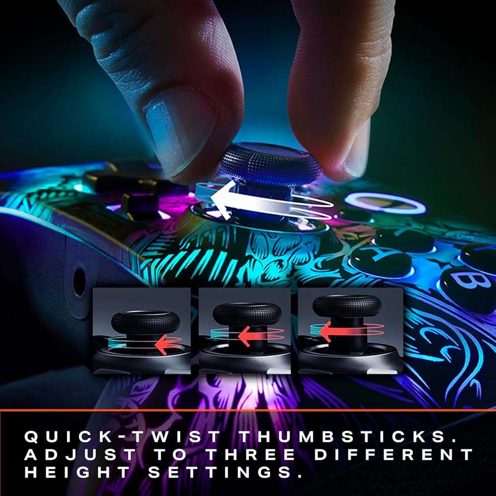 PowerA FUSION Pro Wireless Controller for Xbox Series X|S with Lumectra, RGB lighting, hidden design, adjustable height thumbsticks, Hall Effect modules, pro gaming controller, low latency wireless, mappable buttons, works with Xbox One and Windows 10/11 - Image 5