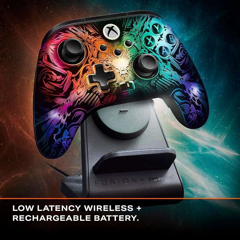 PowerA FUSION Pro Wireless Controller for Xbox Series X|S with Lumectra, RGB lighting, hidden design, adjustable height thumbsticks, Hall Effect modules, pro gaming controller, low latency wireless, mappable buttons, works with Xbox One and Windows 10/11 - Image 7