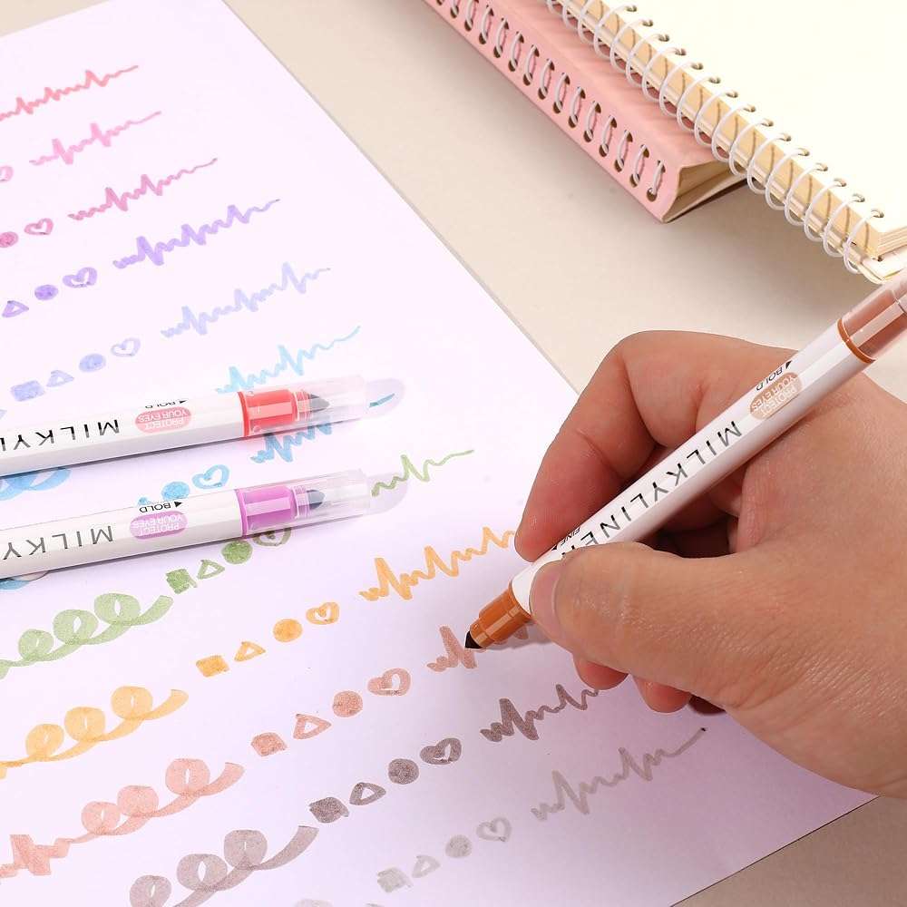 HANKU Pastel Highlighters 24 Pack, Dual Tip No Bleed Bible Highlighters Assorted Colors, Pastel Highlighter Markers for Bible Study Journaling Back to School Office Supplies - Image 2