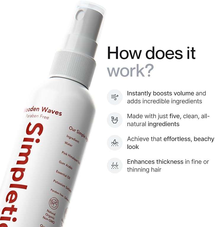 Simpletics Himalayan Sea Salt Hair Spray (Vanilla Scent) – Natural 5-Ingredient Formula for Beach Waves & Volume – Light Hold, Non-Greasy, Paraben & Sulfate Free – Unisex 8 fl oz - Image 7