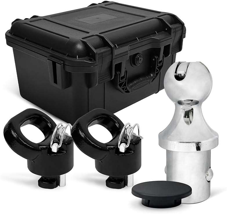 60618 Puck System 38000 LBS Gooseneck Hitch Ball Kit - Compatible with 2013-2024 Dodge RAM 2500 3500 - 2-5/16 Inch Gooseneck Ball for Truck Bed with 2 Pack Safety Chain Anchors - Image 1
