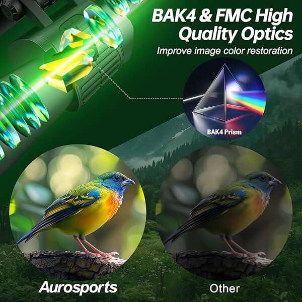 Aurosports 20x70 Astronomy Binoculars for Adults, High Powered 70mm Large Objective Lens with Enhanced Low-Light Performance, BAK4 Prism FMC HD Optics for Bird Watching, Cruise Ships, Hunting - Image 5