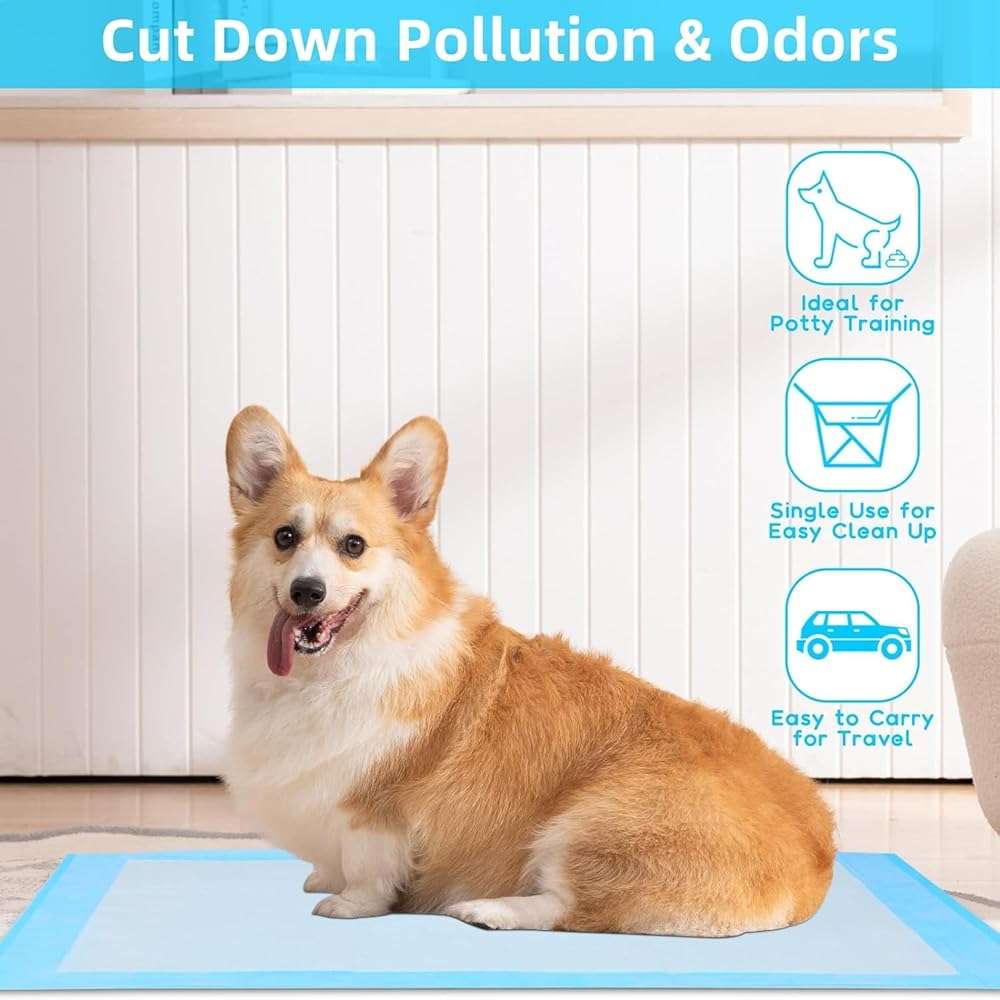 Super Absorbent Waterproof Dog and Puppy Pet Training Pad, Housebreaking Pet Pad, 40-Count Extra Middle-Size, 30’’X36’’, Blue - Image 5