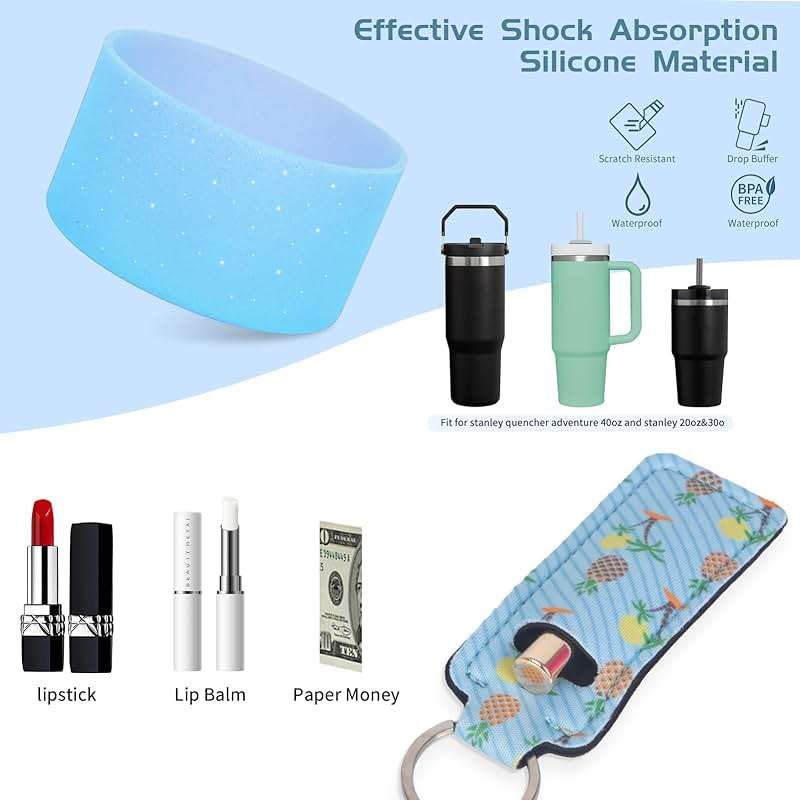 6PCS Use for Stanley Cup Tumbler Accessories 40oz 30oz,Compatible with Stanley Cup Tumbler Water Bottle Handle Sling Strap for Carrying (blue) - Image 7