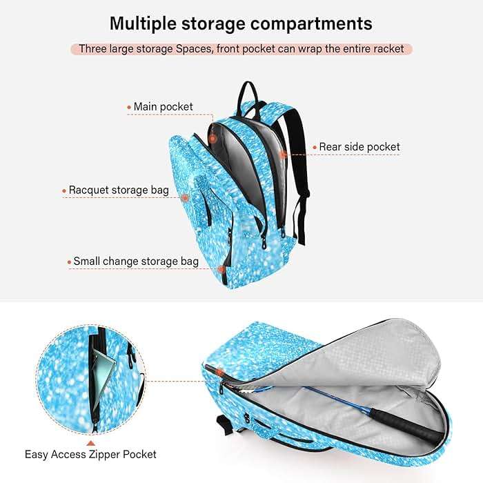 ODAWA Pink Purple Gradient Tennis Bags, Pickleball Bags for Women to Hold Pickleball Paddles, Badminton Racquet - Image 5