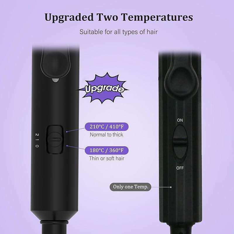 janelove Upgraded Hair Crimper 2 Adjustable Temperature, 1/2 Inch Beach Waves Curling Iron, Hair Waver for Short & Medium Hair, Home and Travel Friendly Crimper Hair Tool, Dual Voltage - Image 3