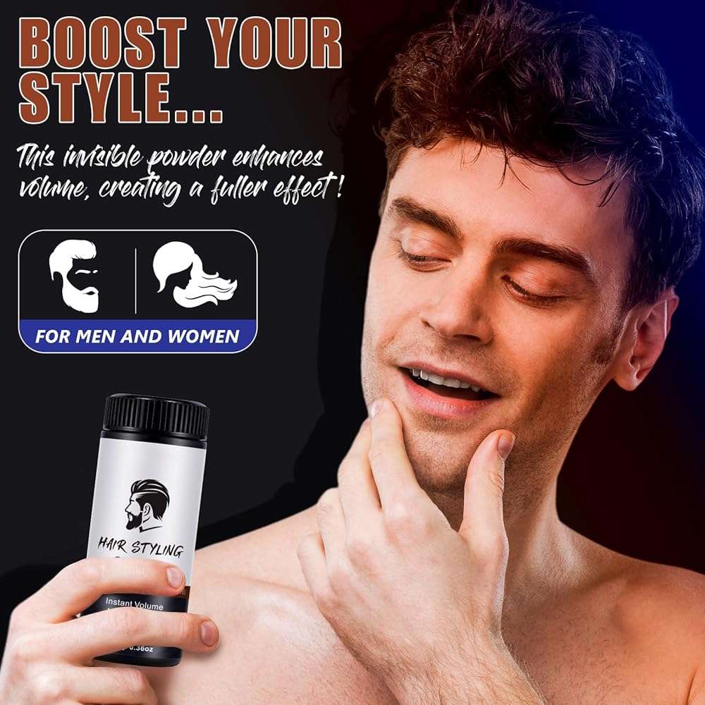 ISUNRISE Hair Styling Powder for Men & Women - Texture Powder - Easy to Apply - Natural Matte Hairstyle - Texturizing and Volumizing - 2 Pc Set, 10g - Image 4