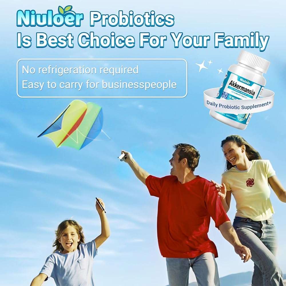 Niuloer Akkermansia Probiotic, Probiotics for Women & Men - 10 Billion AFUs + Organic Prebiotics, Digestive, Gut, Immune & Overall Health, Enhances Gut Digestive Lining Function (60 Capsules, 1-Pack) - Image 7