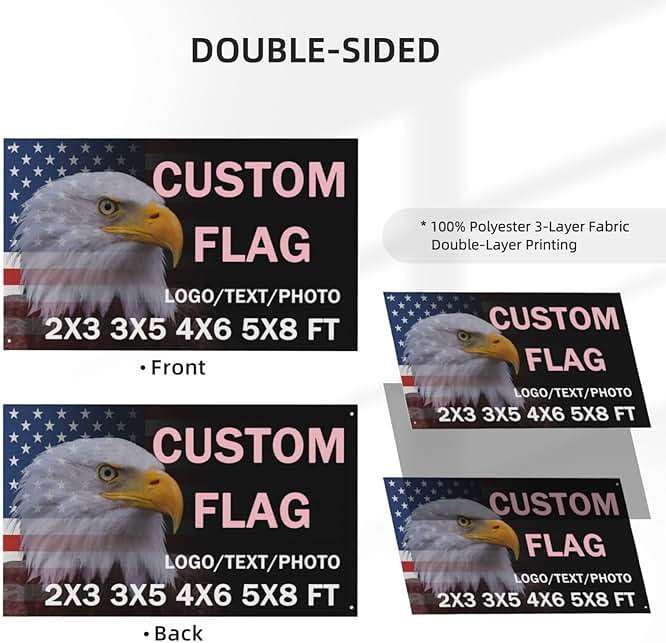 Custom Flag 3x5 Ft Double Sided Outdoor,Design Your Own Custom Flag With Logo/Text/Photo For Room Outdoor Decoration - Image 5