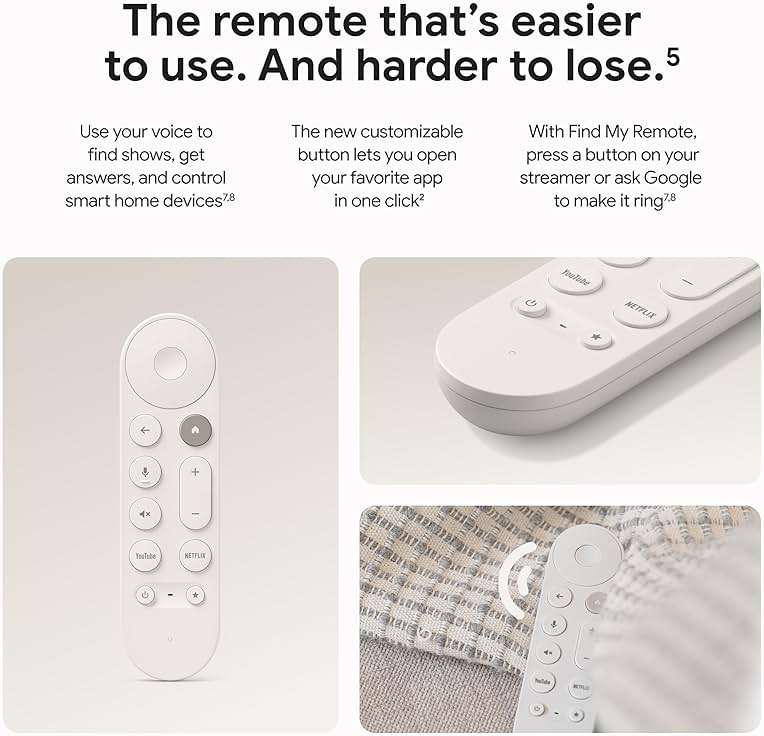 Google TV Streamer 4K - Fast Streaming Entertainment on Your TV with Voice Search Remote - Watch Movies, Shows, Live TV, and Netflix in 4K HDR - Smart Home Control - 32 GB of Storage - Porcelain - Image 2