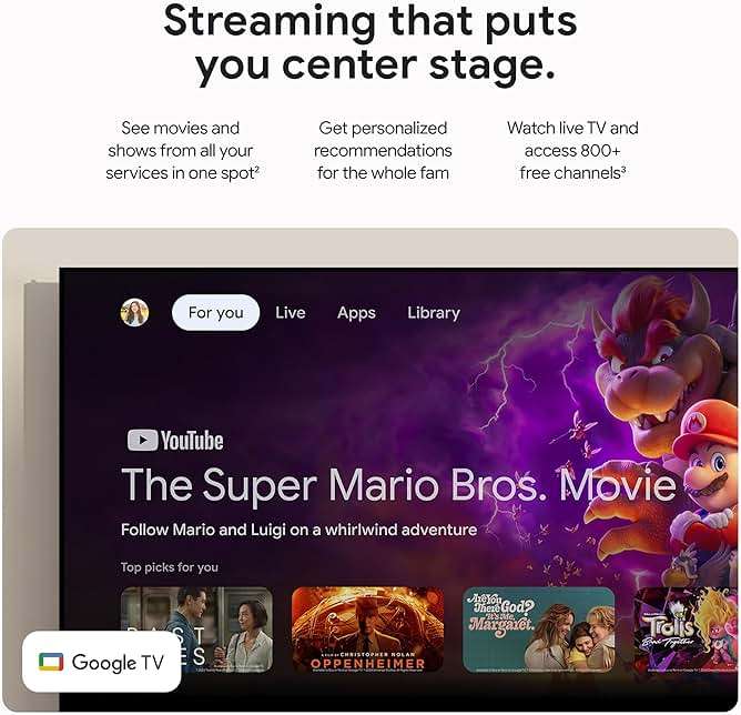 Google TV Streamer 4K - Fast Streaming Entertainment on Your TV with Voice Search Remote - Watch Movies, Shows, Live TV, and Netflix in 4K HDR - Smart Home Control - 32 GB of Storage - Porcelain - Image 4