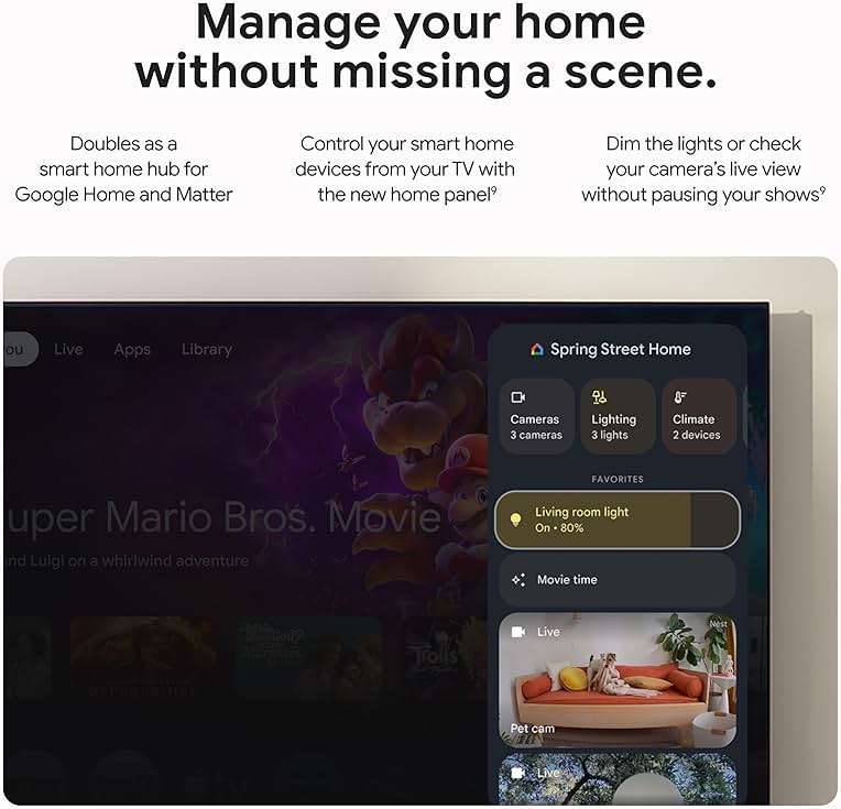 Google TV Streamer 4K - Fast Streaming Entertainment on Your TV with Voice Search Remote - Watch Movies, Shows, Live TV, and Netflix in 4K HDR - Smart Home Control - 32 GB of Storage - Porcelain - Image 7
