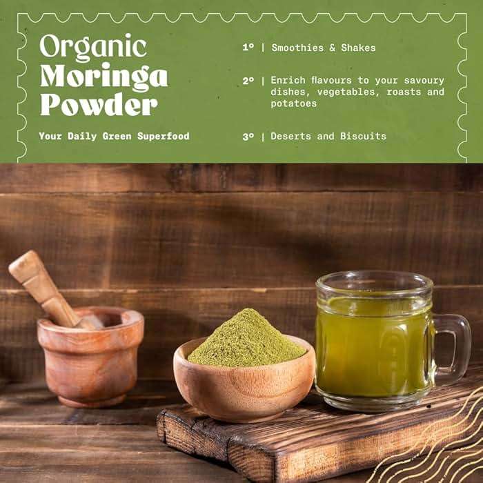 NaturaleBio Moringa Organic Powder – Premium Quality – 8 oz. Bio, Natural, and Pure. Moringa Powder Organic from Oleifera Plant for Tiredness, Immune System, Muscle Function, Fatigue - Image 4