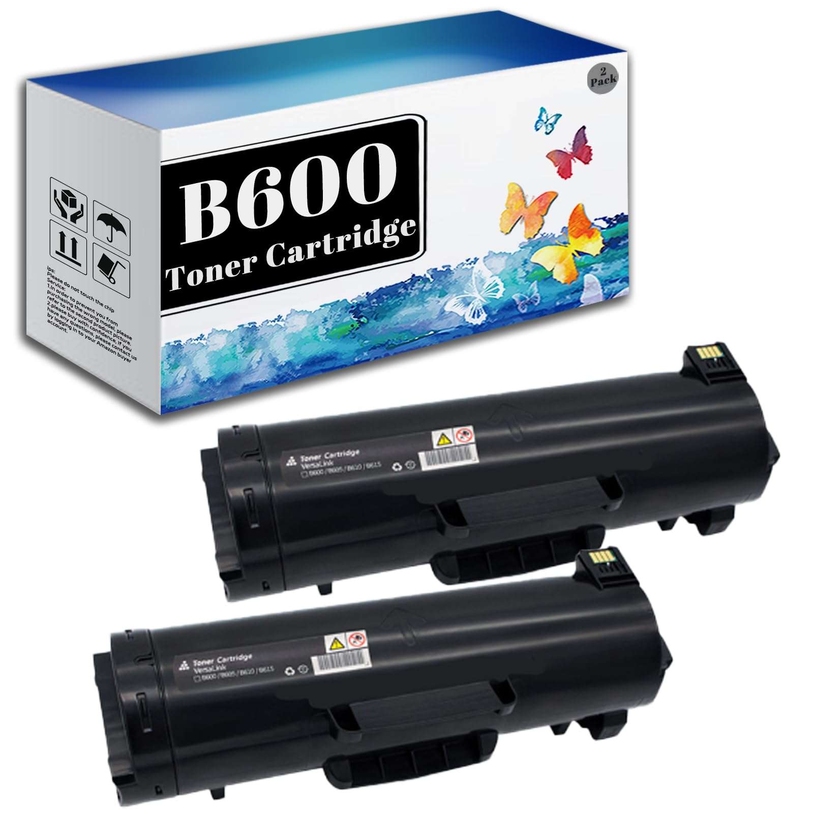 PSHYYQ B600 Toner Cartridge for Xerox Printer Replacement for 106R03942 Toner Cartridge,works for VERSALINK B600 B605 B610 B615 black 2 pack - Image 1
