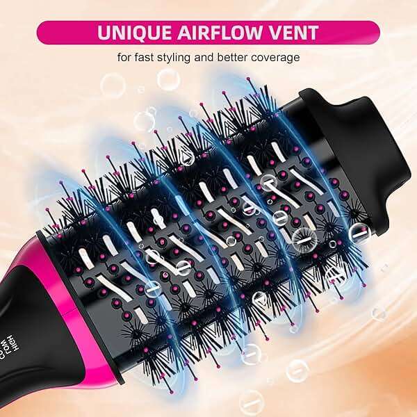 Dual Voltage Hair Dryer Brush for European Travel, Plus 2.0 Blow Dryer Brush with European Plug 110V-120V/220V-240V One Step Hair Dryer and Styler Volumizer with Negative Ion Anti-frizz Styling Brush - Image 6
