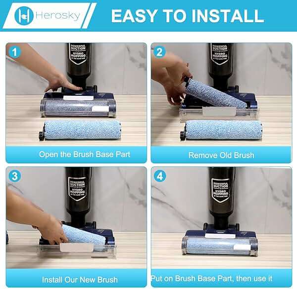 WD161 Roller and Filter For Shark HydroVac MessMaster Wet Dry Vacuum Cleaner WD161 WD261 AW261 (2 Brush 4 Foam Filter Kit) - Image 3