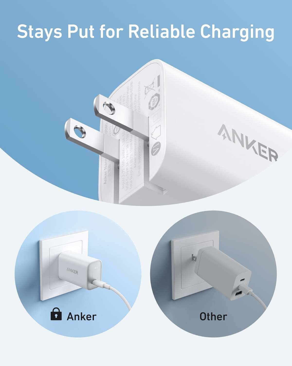 Anker Laptop Charger, 100W Foldable Type C Charger Fast Charging for MacBook, iPhone 17 Series, and All USB C Devices(6FT USB-C Cable Included, Compatible with MagSafe) - Image 4