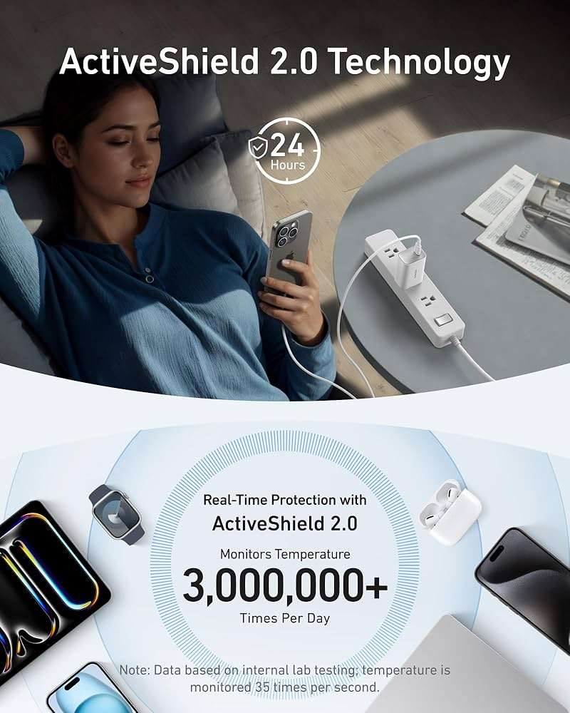 Anker Laptop Charger, 100W Foldable Type C Charger Fast Charging for MacBook, iPhone 17 Series, and All USB C Devices(6FT USB-C Cable Included, Compatible with MagSafe) - Image 5