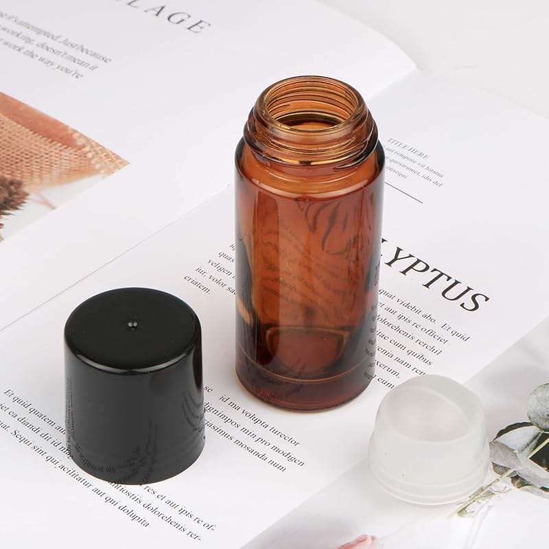 LNYMZD 2Pcs Brown 30ml Glass Essential Oil Roller Bottles Refillable Roll on Bottles Empty Deodorant Bottle Containers Rollerball Beauty and Personal Care Tools for Fragrance Cosmetics - Image 2