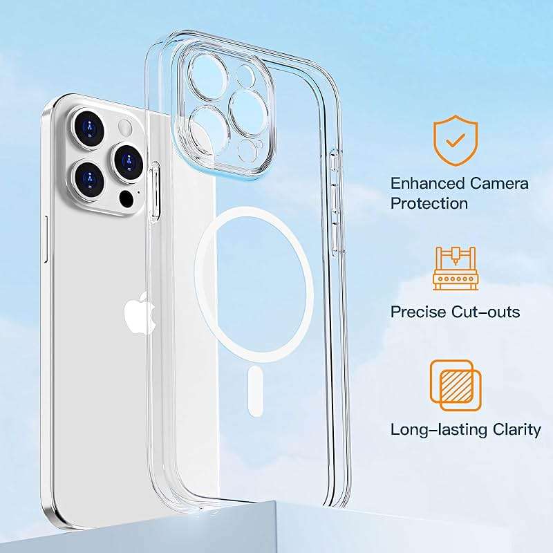 COOLQO Magnetic for iPhone 13 Pro Max Case with Screen Protectors, Compatible with MagSafe, Military Grade Drop Protection, Dual Layer Design Heavy Duty Protective Shockproof Phone Case, Clear - Image 2