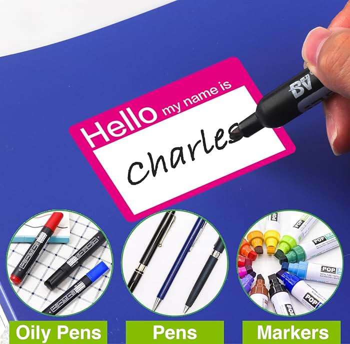 4 Colors (Hello My Name is) Name Tags Stickers 200 Labels for Office, Meeting, School, Teachers and Mailing - Image 6