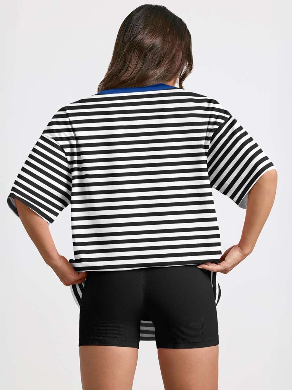 Trendy Queen Womens Oversized Summer T-Shirts Plus Size Short Sleeves Workout Tops - Image 3