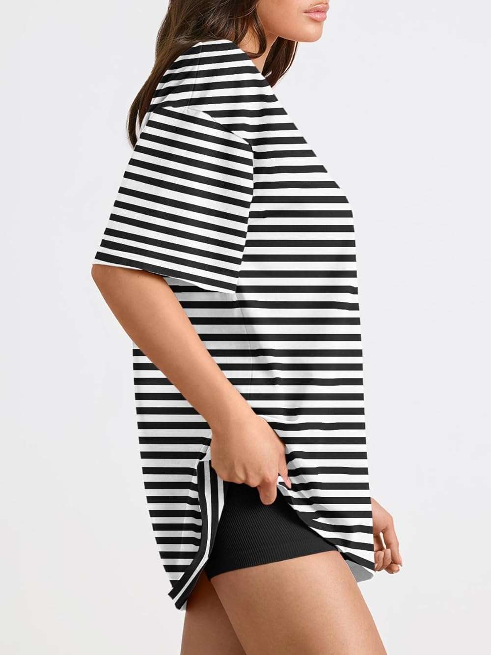 Trendy Queen Womens Oversized Summer T-Shirts Plus Size Short Sleeves Workout Tops - Image 4