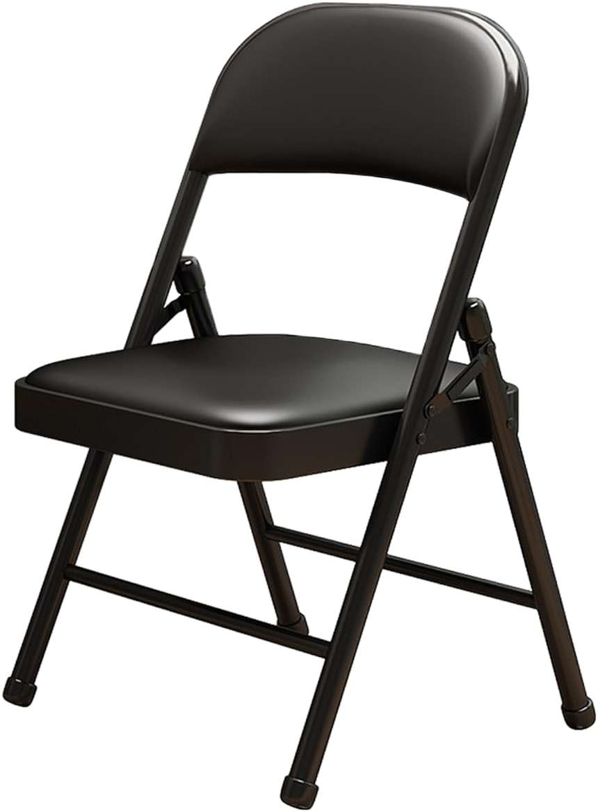 KAOCHA 1 Pack Bulk Folding Chairs with Padded Cushion, Single Black Steel Metal Frame Foldable Chair for Indoor and Outdoor, Portable Stackable Commercial Seat for Bedroom Patio Party Event - Image 1