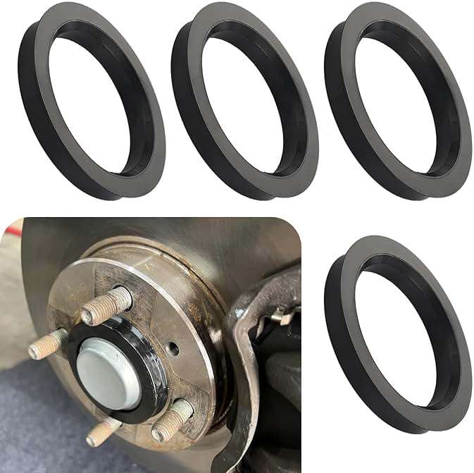 Irinidig 4 PCS Car Wheel Hub Center Ring, 73.1mm-60.1mm Plastic Reducer Ring Adapter Ring, Fill Gaps to Eliminate Vibration Wheel Modification Accessories, Universal for Most Cars Trucks (Black) - Image 1