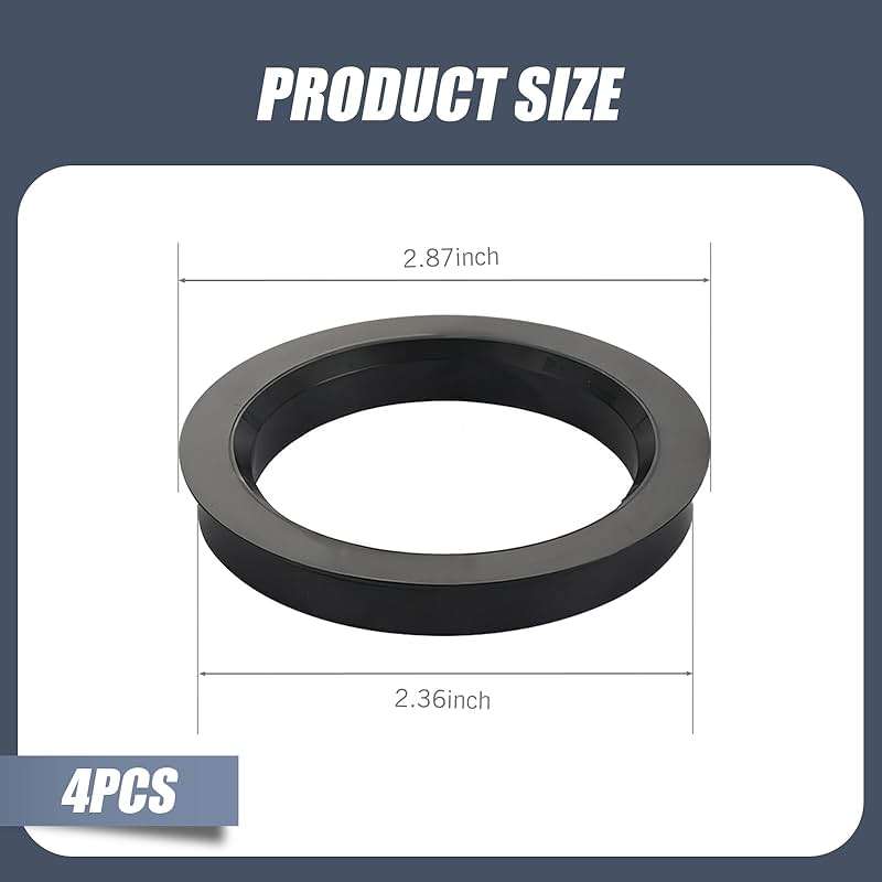 Irinidig 4 PCS Car Wheel Hub Center Ring, 73.1mm-60.1mm Plastic Reducer Ring Adapter Ring, Fill Gaps to Eliminate Vibration Wheel Modification Accessories, Universal for Most Cars Trucks (Black) - Image 2