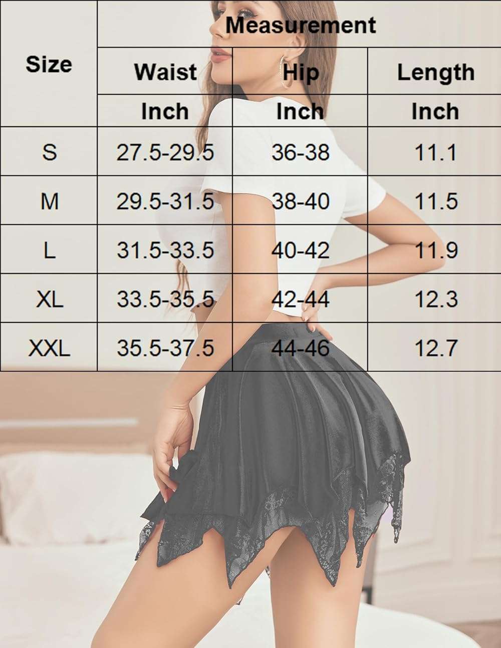 Avidlove Womens Mini Skirt Flowy Layered Lace Skirt Boho Asymmetrical Short Skirts for Women - Image 6