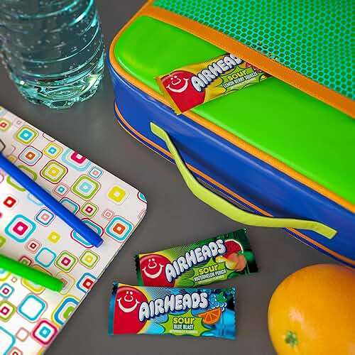 Airheads Mini SOURS Candy Bars, Sour Watermelon Punch, Blue Blast, and Lemon Berry Squeeze 12oz Variety Bag - Image 5