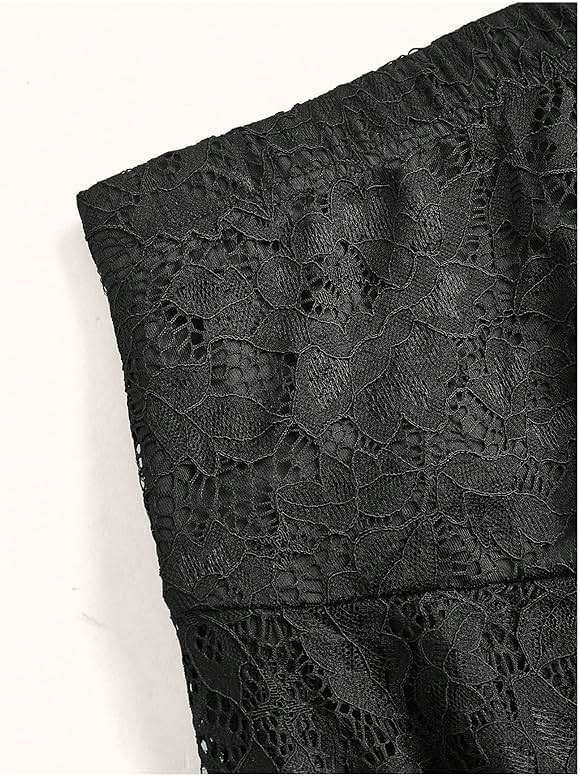Verdusa Women's Plus Size Y2K Goth Floral Lace Ruffle Mini Skirts Gothic Clothes A Line Skirt Date Night Outfit - Image 3