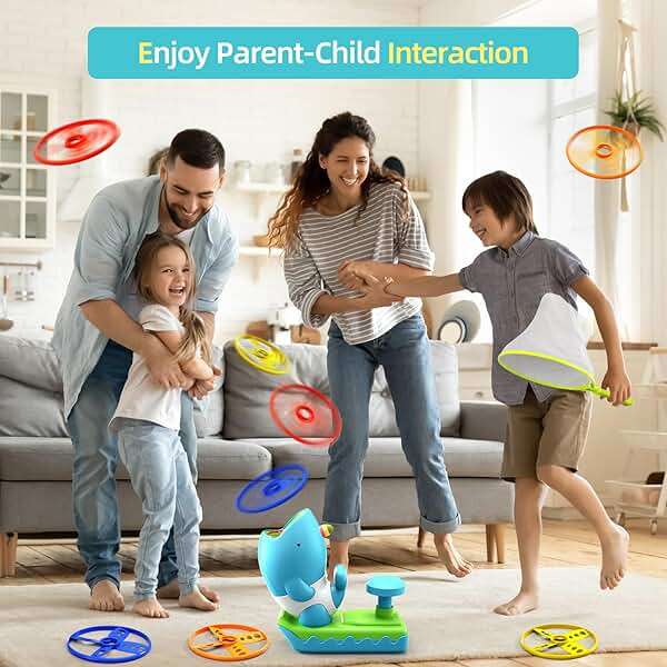 WATUDOU 12 PCS Flying Disc Launcher Outdoor Indoor Game Toys Gifts for 3 4 5 6 7 Year Old Boys Kids, Outdoor Outside Game Toys for Boys Girls Ages 3-5 4-8, Ideal 3 4 5 6 Year Old Birthday Gifts - Image 4