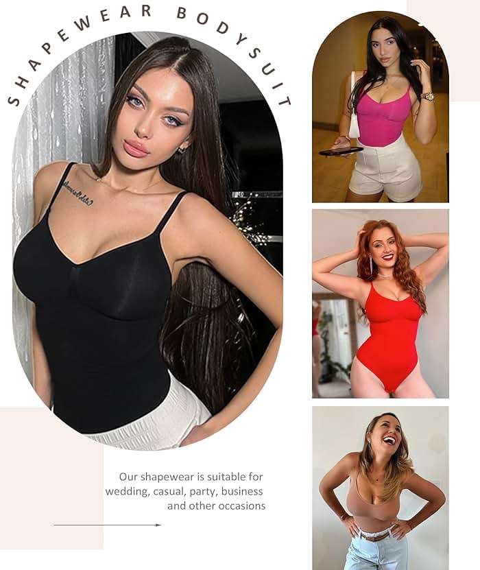 FeelinGirl Shapewear Bodysuit for Women Tummy Control Waist Bodysuit Thong Shapewear Body Shaper Going Out - Image 3