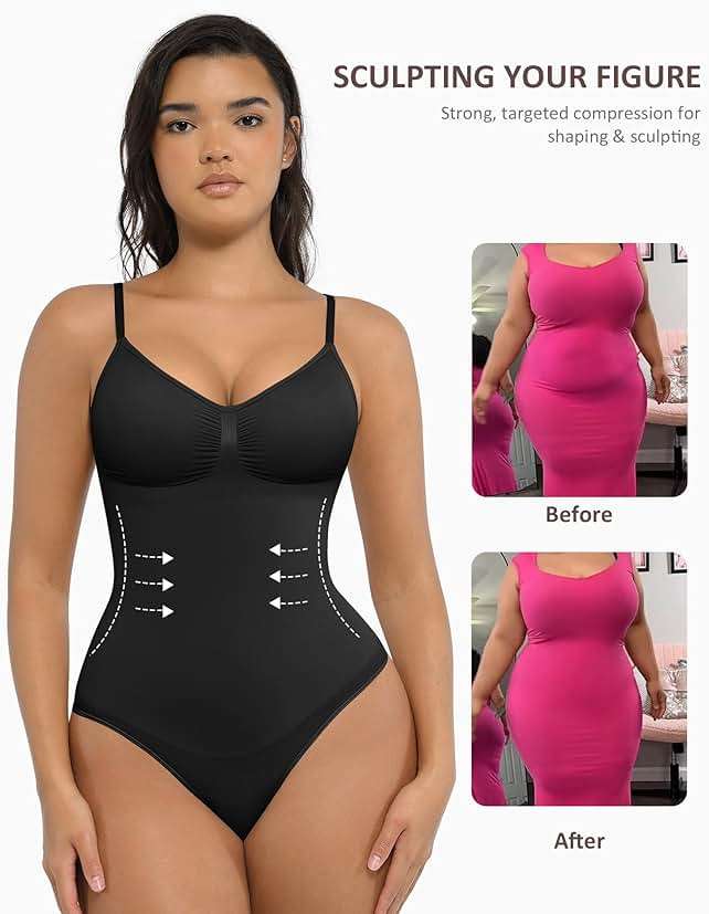 FeelinGirl Shapewear Bodysuit for Women Tummy Control Waist Bodysuit Thong Shapewear Body Shaper Going Out - Image 5