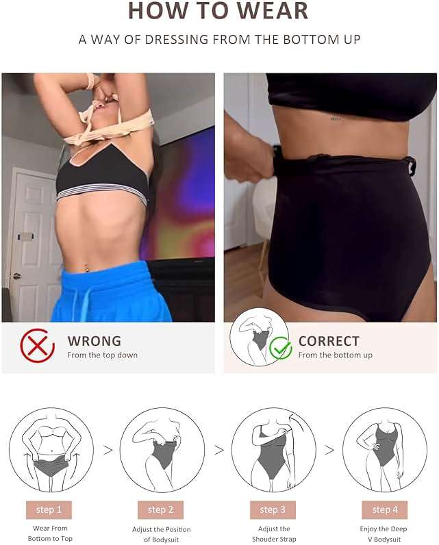 FeelinGirl Shapewear Bodysuit for Women Tummy Control Waist Bodysuit Thong Shapewear Body Shaper Going Out - Image 6