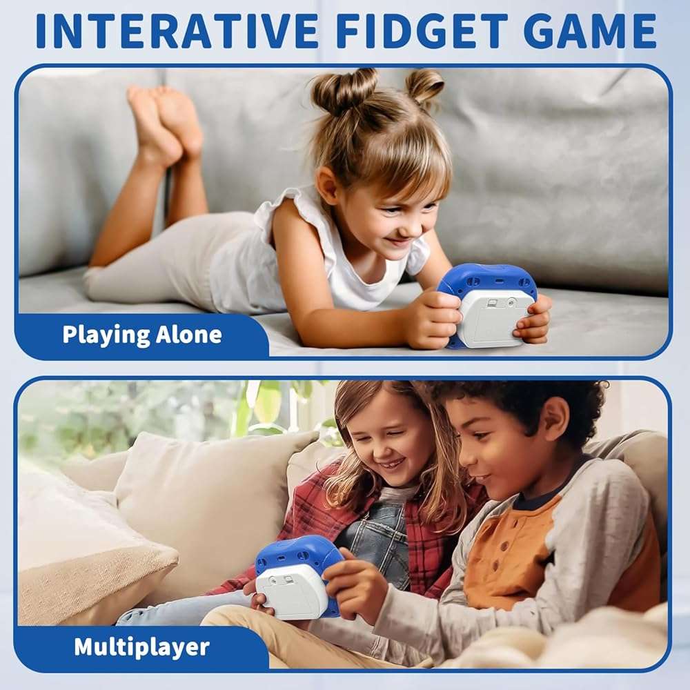 Intoypad Pop Game Light Up Fidget Toy for Kids, 6 Modes LED Screen Quick Push Games Controller Electric Fidget Popper Game Bubble Road Trip Activities Car Games Birthday Gifts Toys for Kids Boys Blue - Image 4