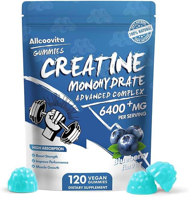 NSF Certified Creatine Gummy - Creatine Monohydrate Gummies 5000mg for Men & Women -120 Gummies Advanced Formula, Muscle Strength, Muscle Builder, Energy Boost, Pre-Workout Supplement-Blueberry - Image 9