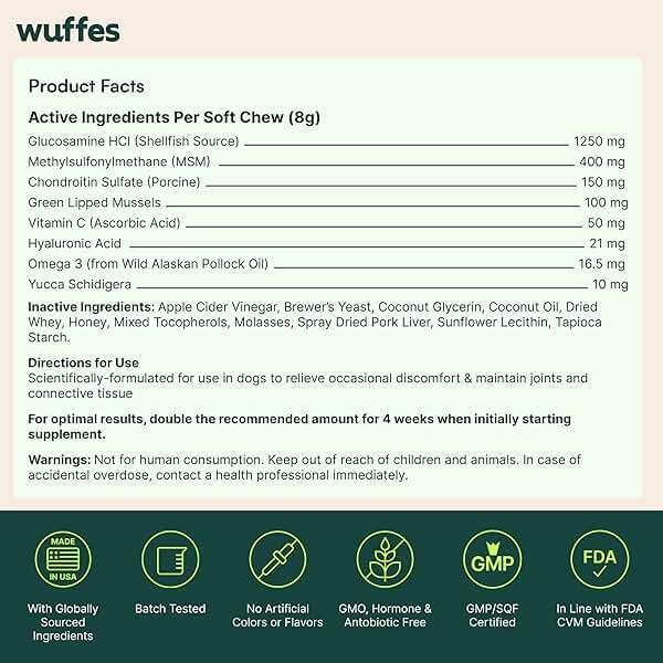 Wuffes Chewable Dog Hip & Joint Supplement - Glucosamine & Chondroitin Chews - Dog Joint Supplements & Vitamins - Extended Joint Care (Large Breed (Over 65 lbs), 60 Chews (Pack of 2)) - Image 8