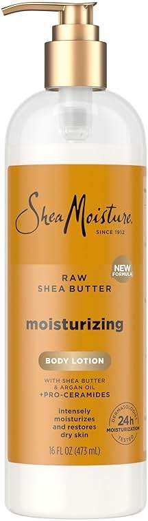 SheaMoisture Moisturizing Body Lotion with Raw Shea Butter, Argan Oil and Pro-Ceramides, Restoring Dry Skin, 24H Moisturizing 16 oz - Image 1