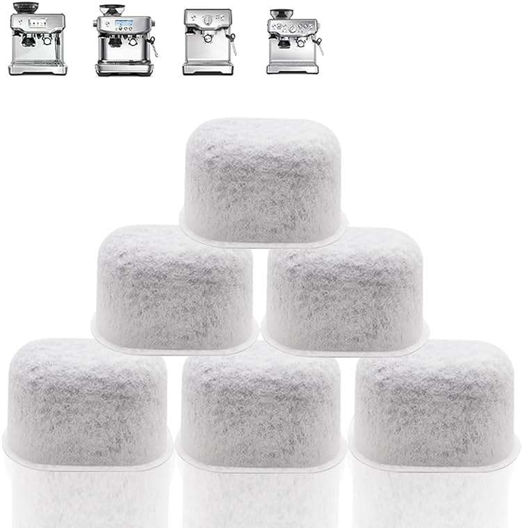 Dianrui 6 Pack Water Filter for Breville Filter replacement for Breville Espresso Machine BWF100 870/878/880/860/840/810/600/500/450 (Activated Charcoal) - Image 1