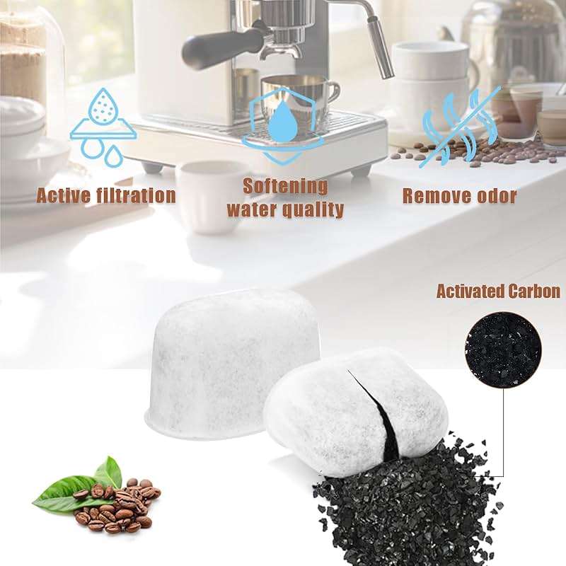 Dianrui 6 Pack Water Filter for Breville Filter replacement for Breville Espresso Machine BWF100 870/878/880/860/840/810/600/500/450 (Activated Charcoal) - Image 4